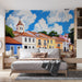 Sunny Village Bedroom Mural Wallpaper | Cheerful Peaceful Decoration