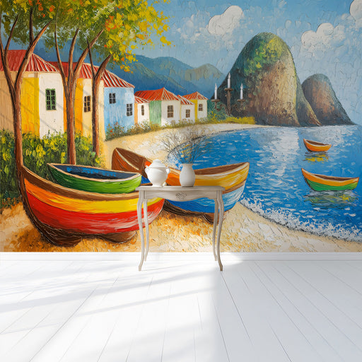 Coastal Beach Mural Wallpaper | Cheerful Coastal Decoration