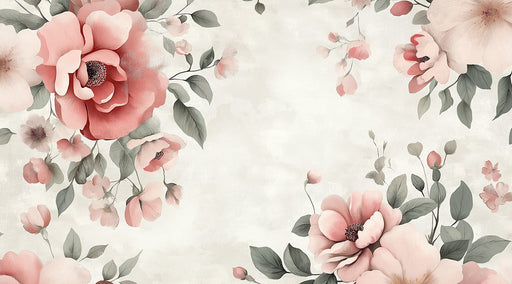 Pink Floral Dining Mural Wallpaper | Soft Romantic Decoration