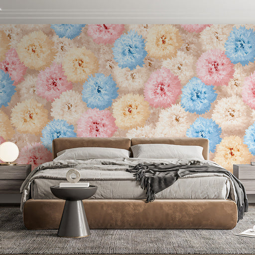 Multicolor Floral Bedroom Mural Wallpaper | Cheerful Lively Decoration
