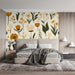 Earthy Floral Bedroom Mural Wallpaper | Warm Natural Decoration
