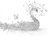 Butterfly Swan Nursery Mural Wallpaper | Whimsical Dreamy Decoration