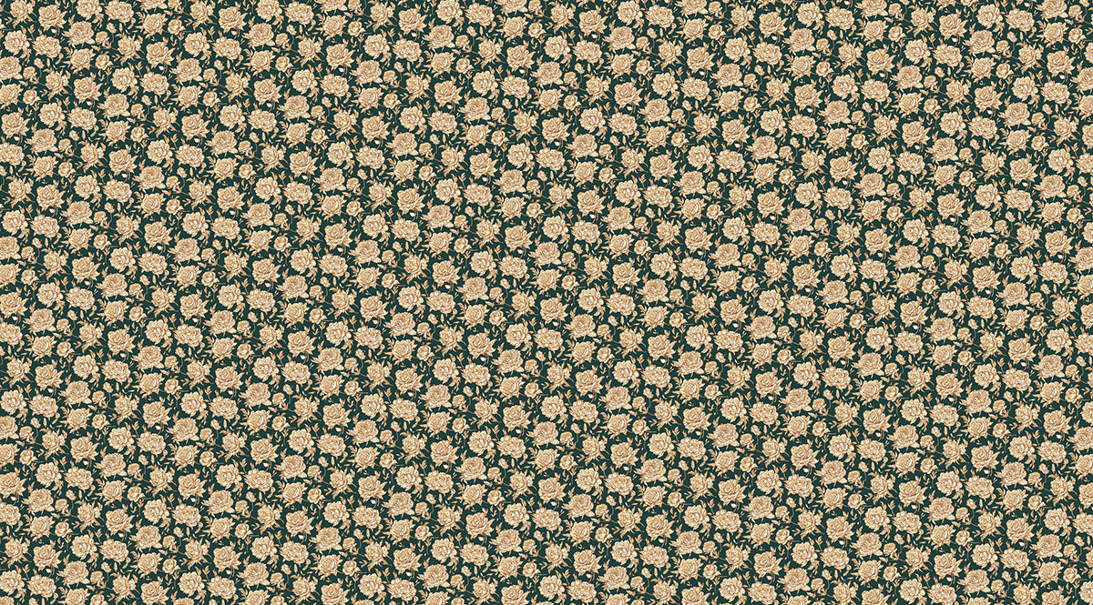 Golden Floral Bedroom Mural Wallpaper | Luxurious Warm Decoration