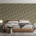 Golden Floral Bedroom Mural Wallpaper | Luxurious Warm Decoration