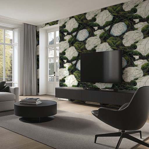 Abstract Botanical Modern & Dynamic Wallpaper for Living Rooms