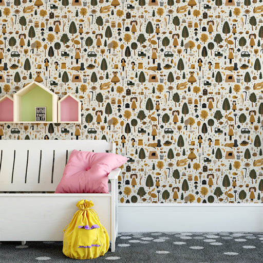 Whimsical Forest - Themed Playful Wallpaper for Children's Rooms