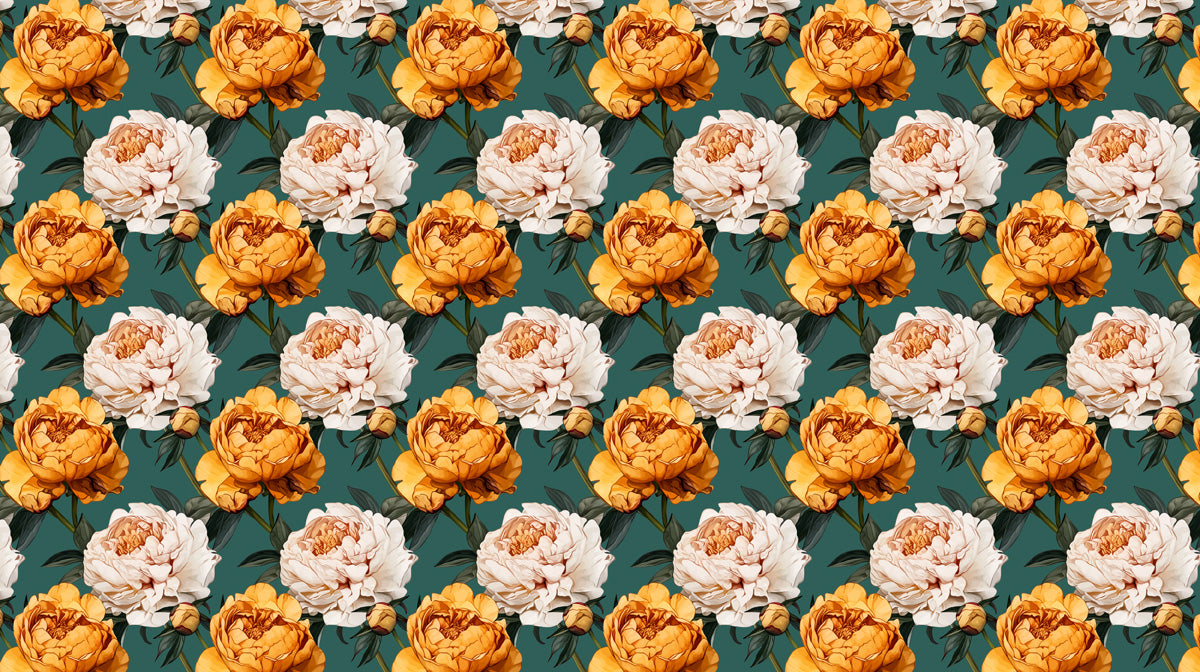 Large - scale Peony Artistic - Luxe Wallpaper for Dining Areas