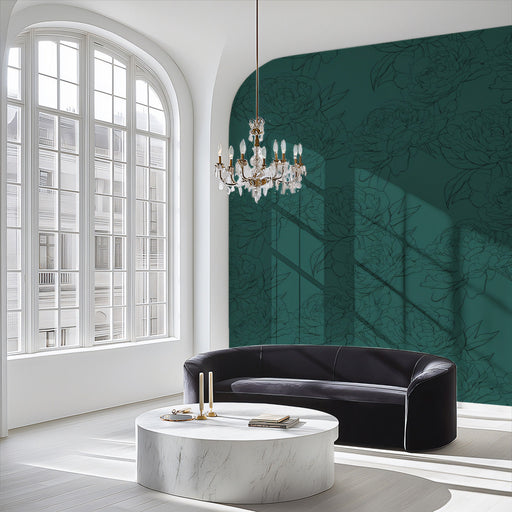 Dark Green Textured - Classic Wallpaper for Commercial spaces