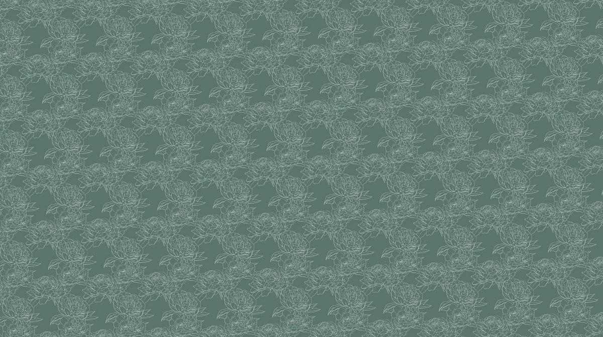 Green Floral Pattern- Sketch Modern - Eclectic Wallpaper 