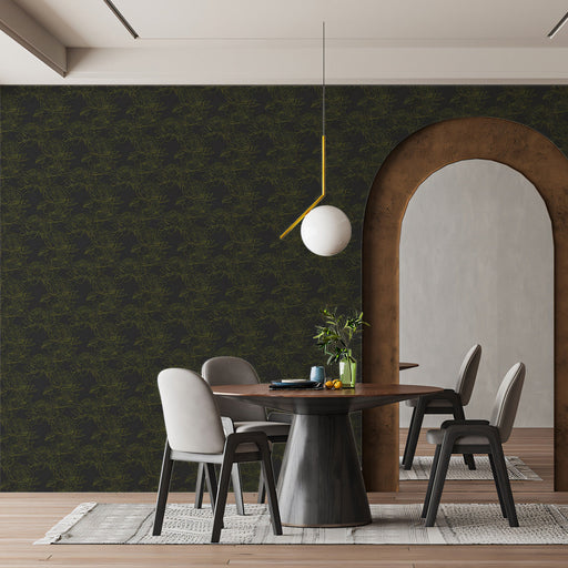 Green Floral Pattern- Sketch Modern - Eclectic Wallpaper 