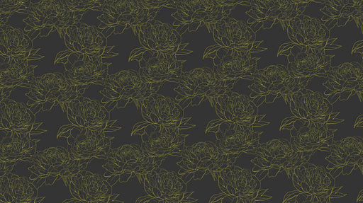 Green Floral Pattern- Sketch Modern - Eclectic Wallpaper 