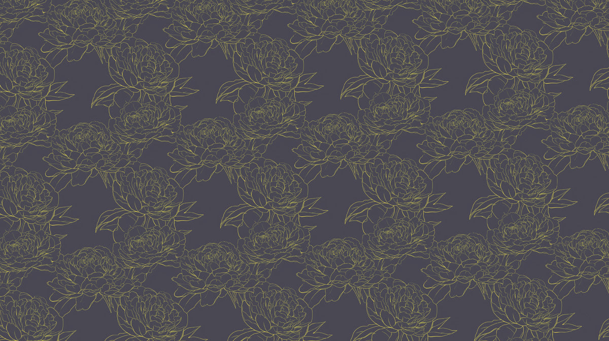 Green Floral Pattern- Sketch Modern - Eclectic Wallpaper 