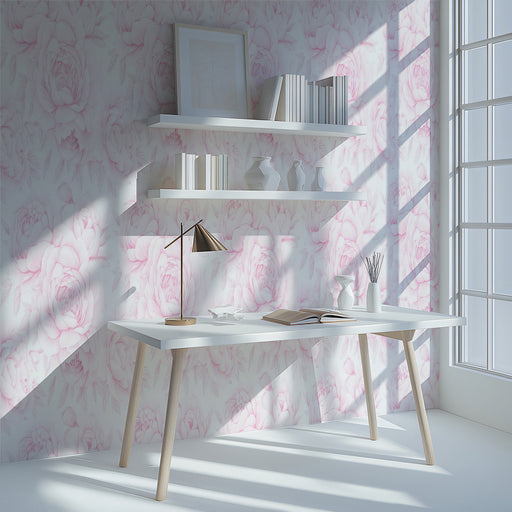  Soft Pink Floral Dreamy & Serene Wallpaper for Home Offices or Study