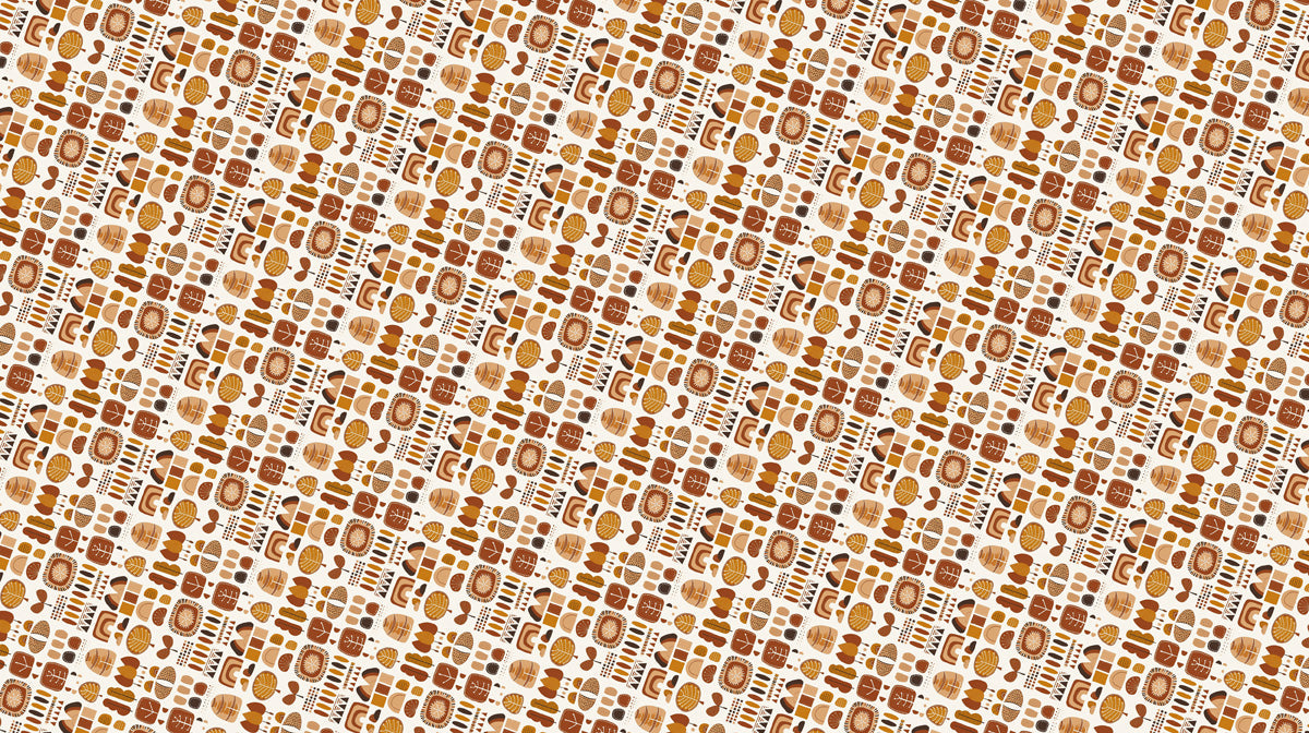 Retro - Inspired Geometric Earthy Wallpaper for Cafes or Retro - Themed Spaces