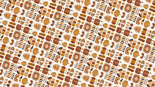 Retro - Inspired Geometric Earthy Wallpaper for Cafes or Retro - Kid's Spaces