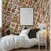 Retro - Inspired Geometric Earthy Wallpaper for Cafes or Retro - Kid's Spaces