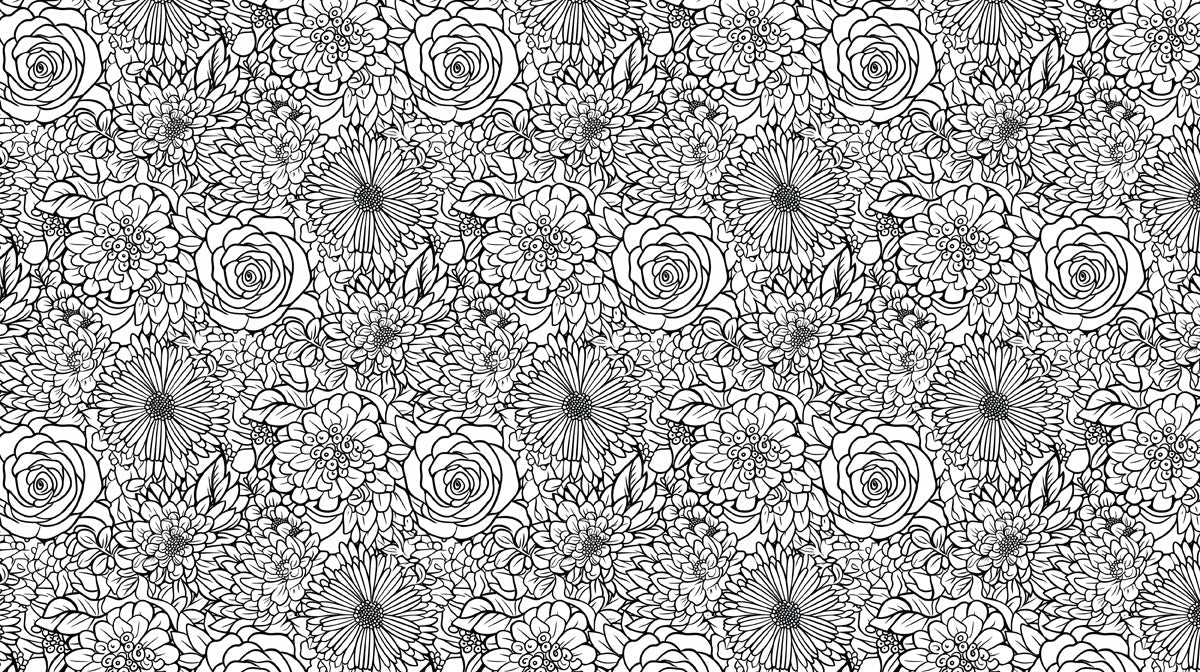 Monochrome Floral Intricate - Modern Wallpaper for Living Rooms