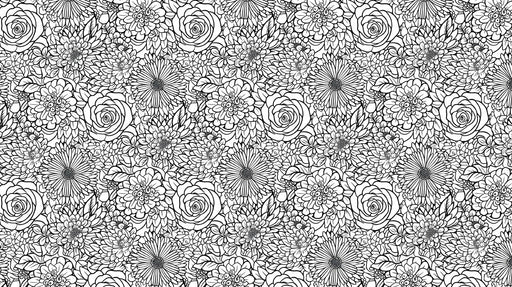 Monochrome Floral Intricate - Modern Wallpaper for Living Rooms