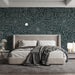 Dark Green Floral Pattern- Artistic Wallpaper for Bedrooms