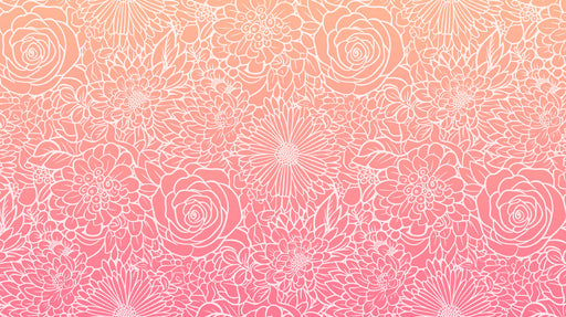 Gradient Pink Floral Pattern- Energetic Wallpaper for Living Rooms