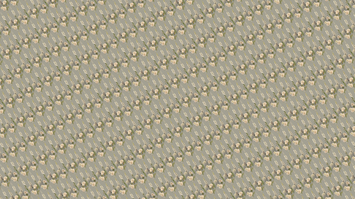 Subtle Green Floral Pattern - Rustic Wallpaper for Dining Areas