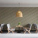 Subtle Green Floral Pattern - Rustic Wallpaper for Dining Areas