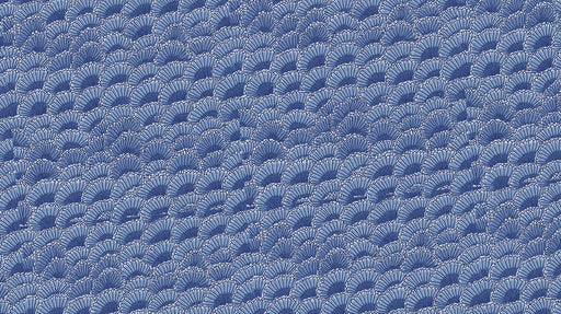  Blue Fan - Patterned - Coastal Pattern Wallpaper for Restaurants or Beach - Themed Spaces