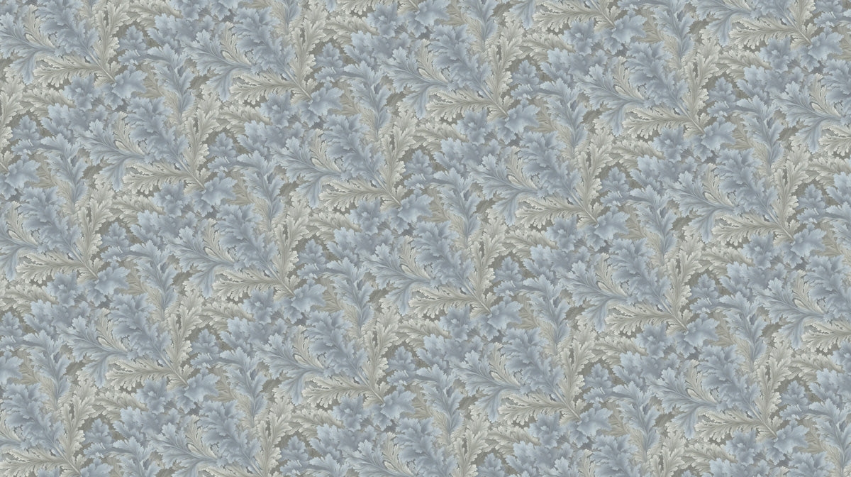 Blue - Gray Fern - Luxurious Wallpaper for Living Rooms