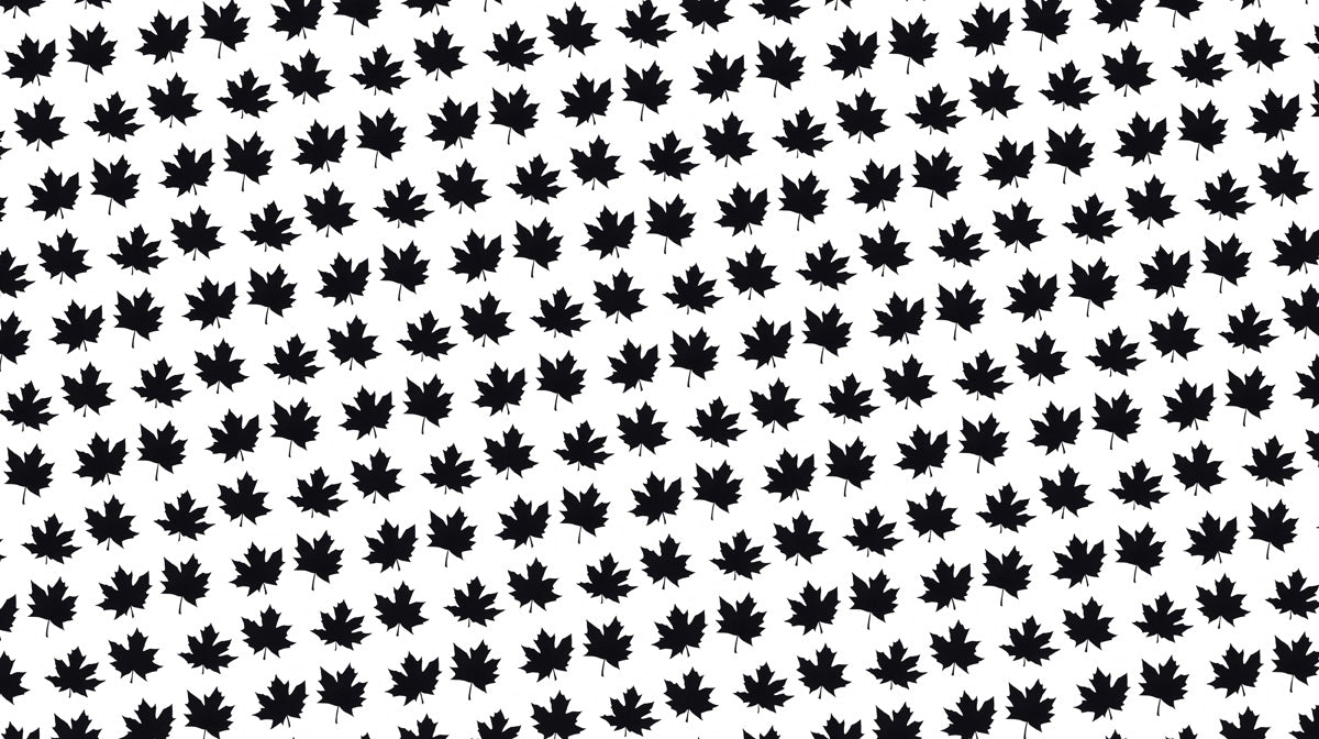 Black Maple Leaf Pattern- Graphic Wallpaper for Home Offices or Studios
