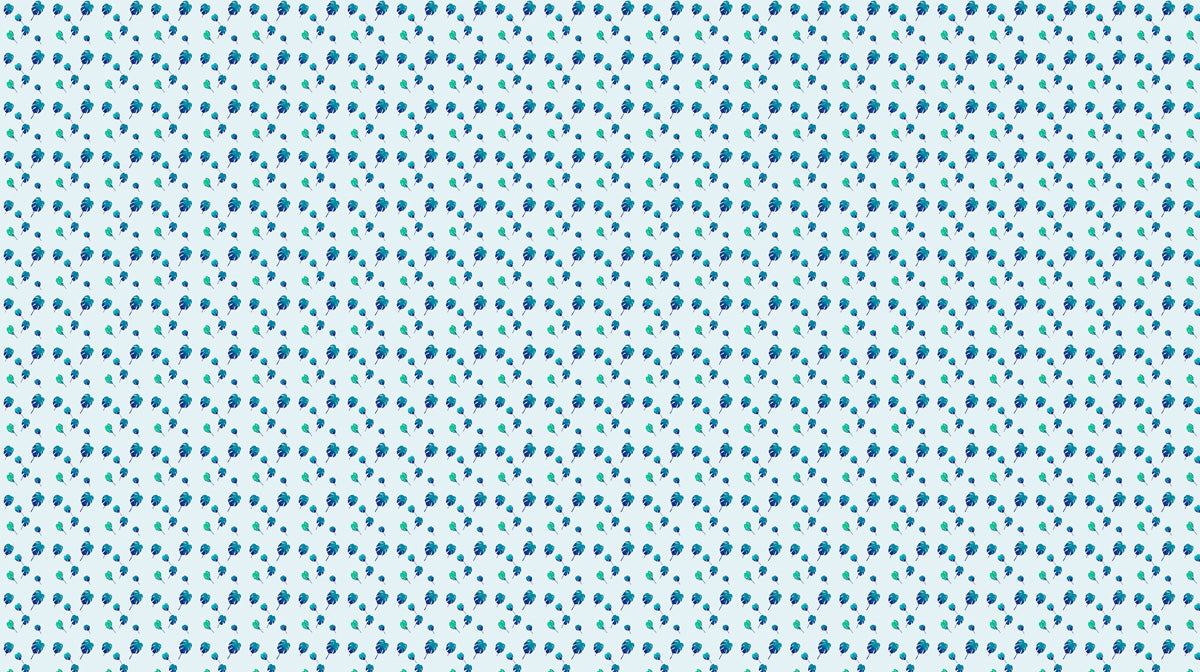 Blue - Green Leaf - Fresh Wallpaper for Dining Rooms