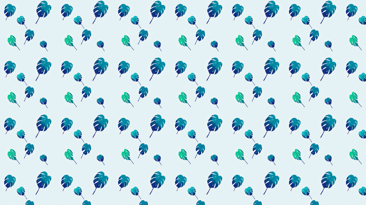 Blue - Green Leaf - Fresh Wallpaper for Dining Rooms