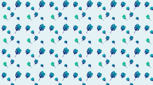 Blue - Green Leaf - Fresh Wallpaper for Dining Rooms