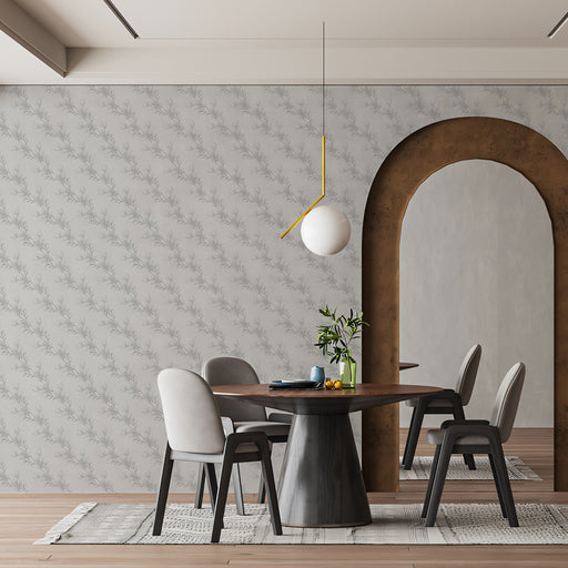 Light Blue Delicate - Botanical Wallpaper for Dining Rooms or Bedrooms