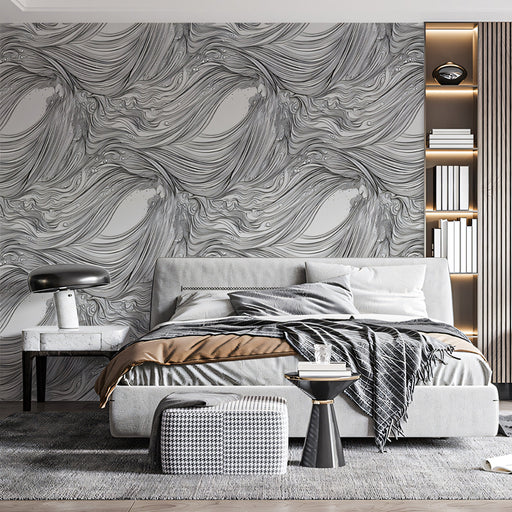 Monochrome Abstract Pattern - Wave Wallpaper for Bedrooms