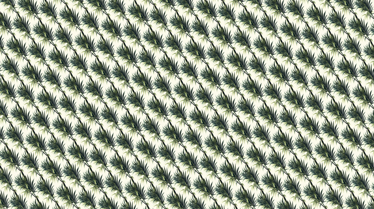 Tropical Green Palm Pattern- Exotic Wallpaper for Dining Rooms