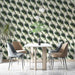 Tropical Green Palm Pattern- Exotic Wallpaper for Dining Rooms