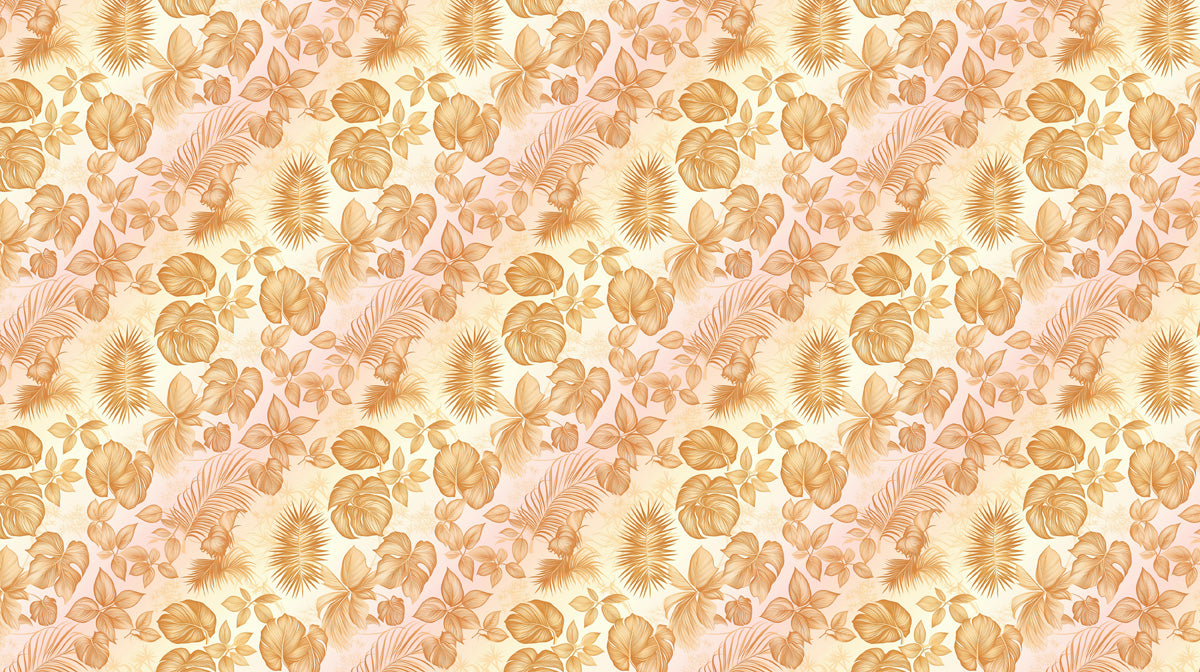 Golden Floral Pattern- Luxurious Wallpaper for Living Rooms