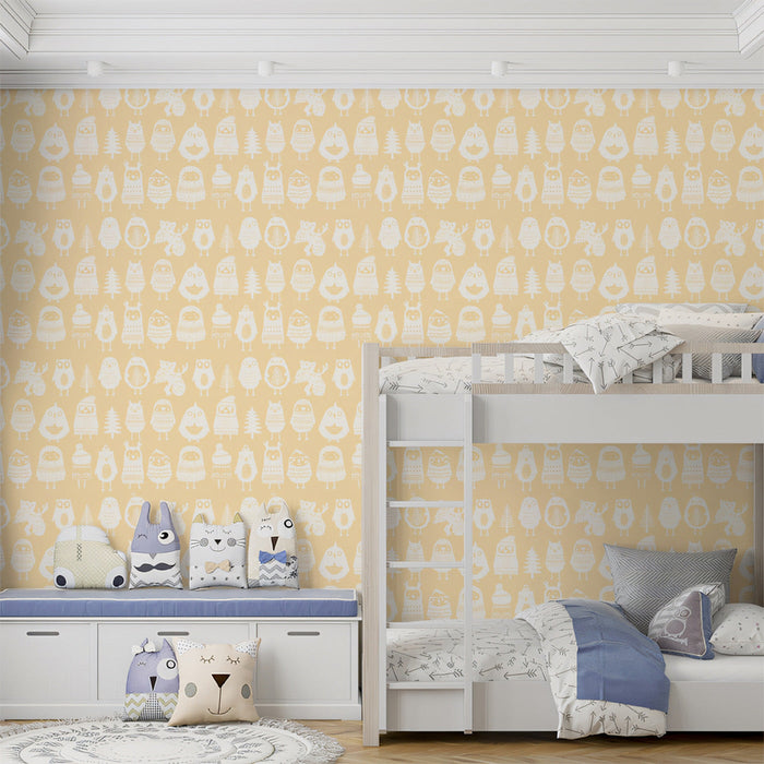 Black - and - White Animal Pattern- Whimsical Wallpaper for Children's Rooms