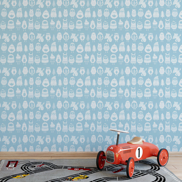 Black - and - White Animal Pattern- Whimsical Wallpaper for Children's Rooms