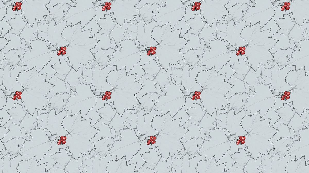 Blue - Gray Subtle - Fruit Pattern Wallpaper for Dining Rooms