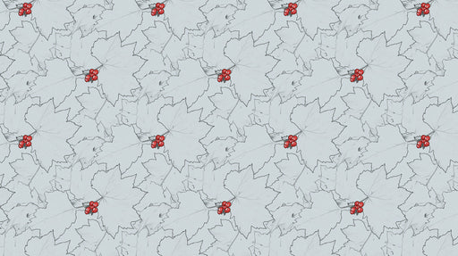 Blue - Gray Subtle - Fruit Pattern Wallpaper for Dining Rooms