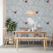Blue - Gray Subtle - Fruit Pattern Wallpaper for Dining Rooms