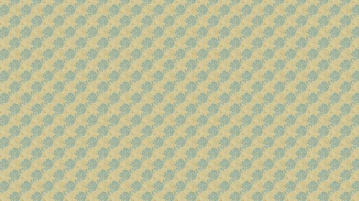 Olive Green & Blue Floral Medallion - Vintage Pattern Wallpaper for Cafes or Restaurants