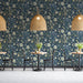 Navy Blue & Creamy Floral Pattern - Luxurious Wallpaper for Dining Rooms