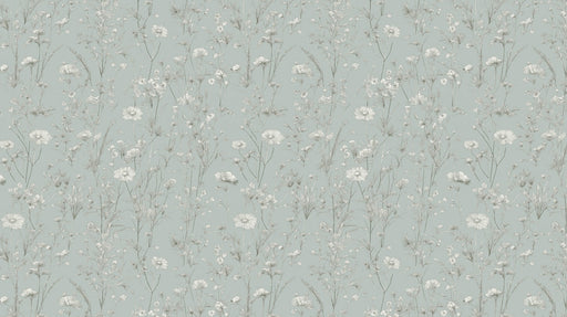 Light Blue & White Wildflower Pattern - Airy Wallpaper for Any room
