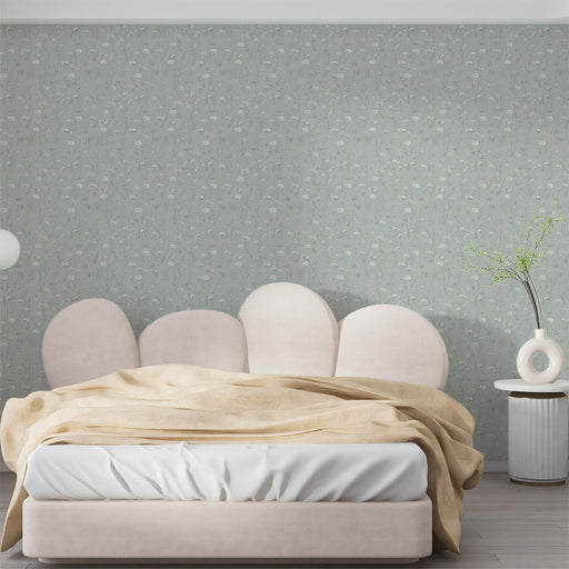 Light Blue & White Wildflower Pattern - Airy Wallpaper for Any room