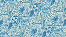 Blue & Cream Artistic - Floral Pattern Wallpaper for Living Rooms