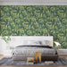 Dark Green & Cream Leafy Pattern - Botanical Wallpaper for Bedrooms