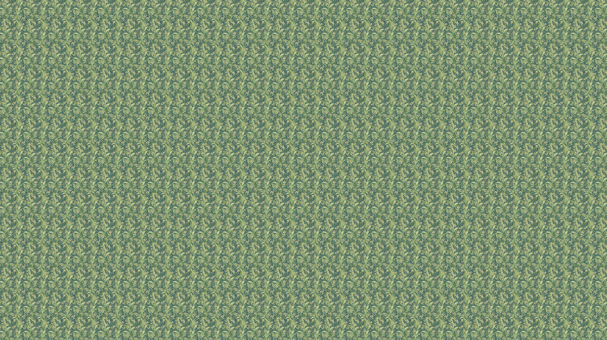 Dark Green & Cream Leafy Pattern - Botanical Wallpaper for Bedrooms