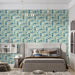 Light Blue & Green Delicate - Floral Wallpaper for Bedrooms